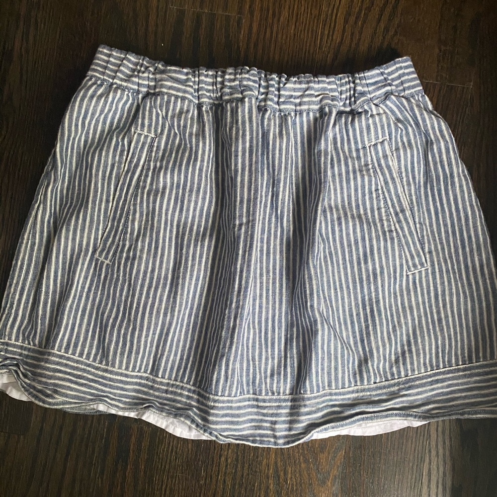 J. Crew blue and white striped skirt